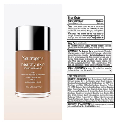 Neutrogena® Healthy Skin Liquid Makeup Broad Spectrum SPF 20, 530W Deep Olive, 1 Fl. Oz - US 3472