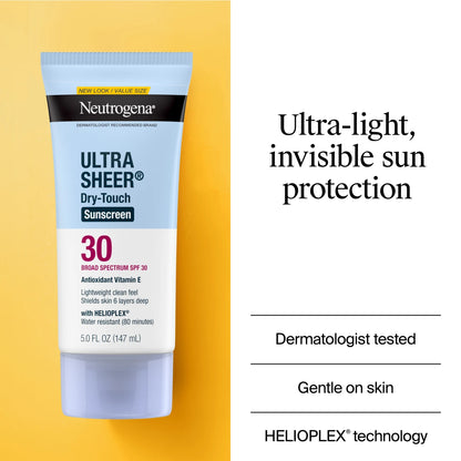 Neutrogena® Ultra Sheer Dry-Touch Sunscreen Lotion Broad Spectrum SPF 30, 5 Fl. Oz - US 9160
