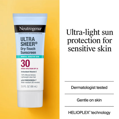Neutrogena® Mineral Ultra Sheer Dry-Touch SPF 30 Sunscreen Lotion, 3.0 Fl. Oz - US 0990