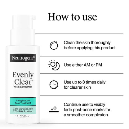 Neutrogena® Evenly Clear™ Acne Exfoliant, 1 fl oz - US 3768