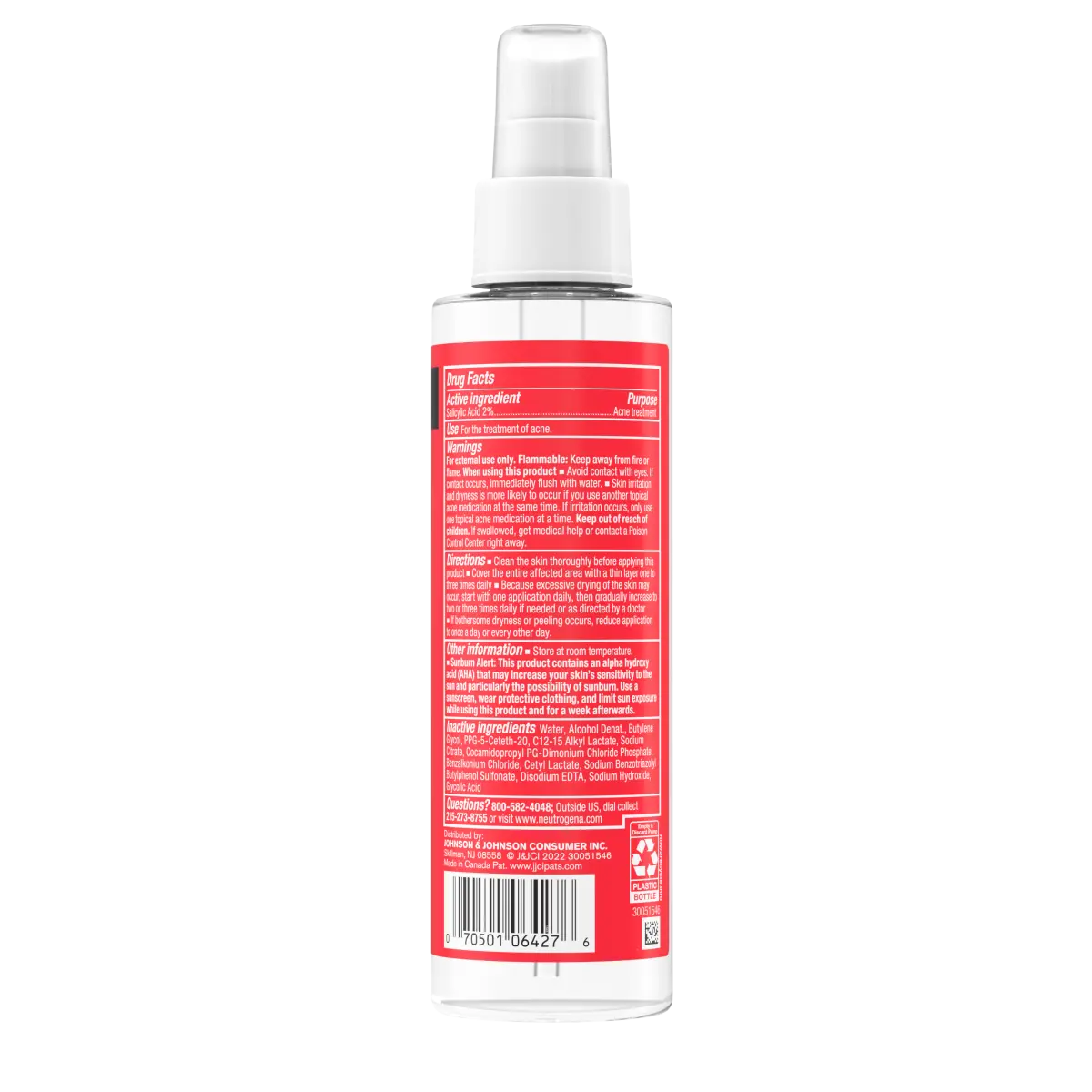 Neutrogena® Stubborn Body Acne Treatment Spray, Fragrance Free, 5.5 Fl. Oz - US 8110