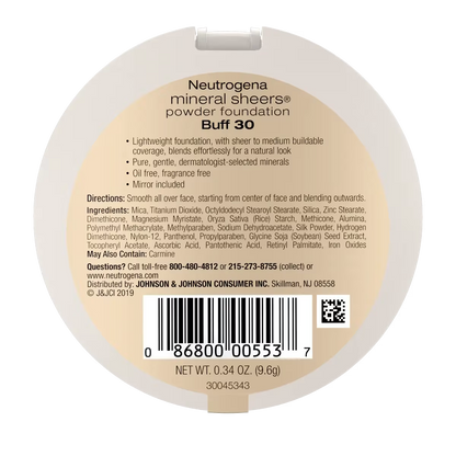 Neutrogena® Mineral Sheers Compact Powder Foundation, Buff 30, .34 Oz - US 8917
