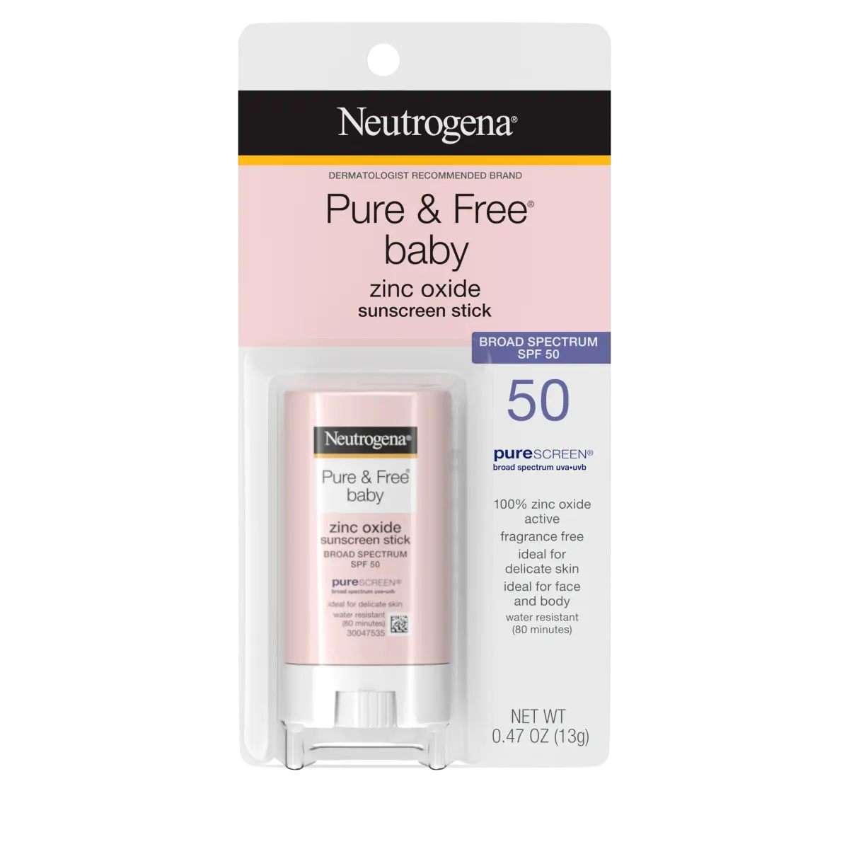 Neutrogena® Pure & Free Baby Sunscreen Stick Broad Spectrum SPF 50, 0.47 Oz - US 9675