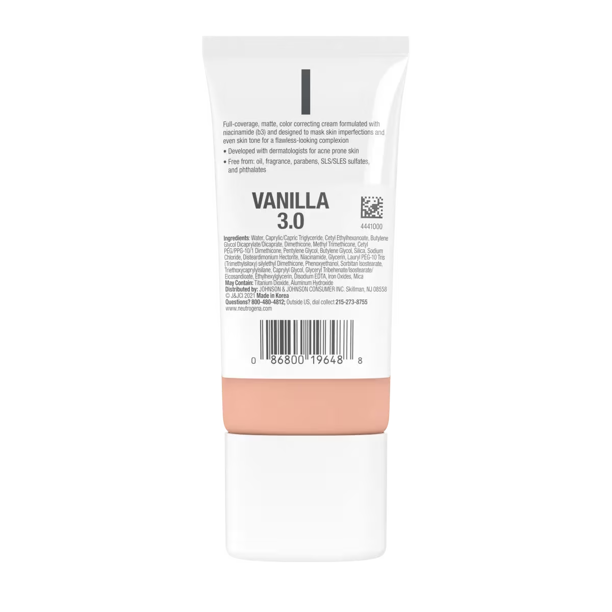Neutrogena® Clear Coverage Flawless Matte CC Cream, Vanilla 3.0, 1 Oz - US 0424