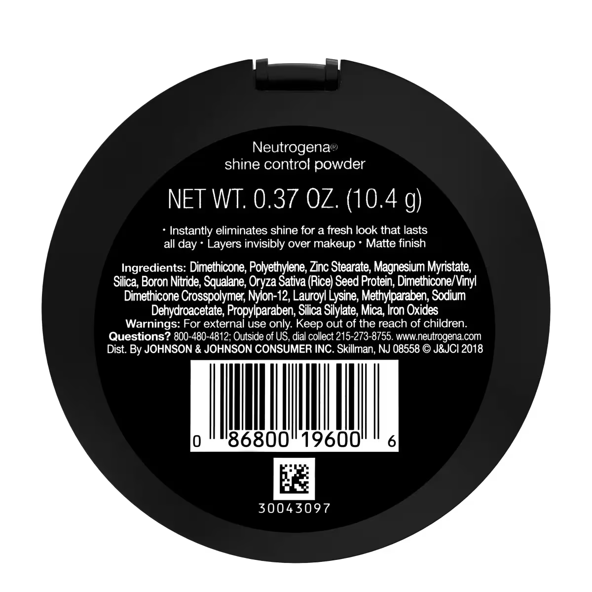 Neutrogena® Shine Control Powder, Invisible 10, 0.37 Oz - US 1982